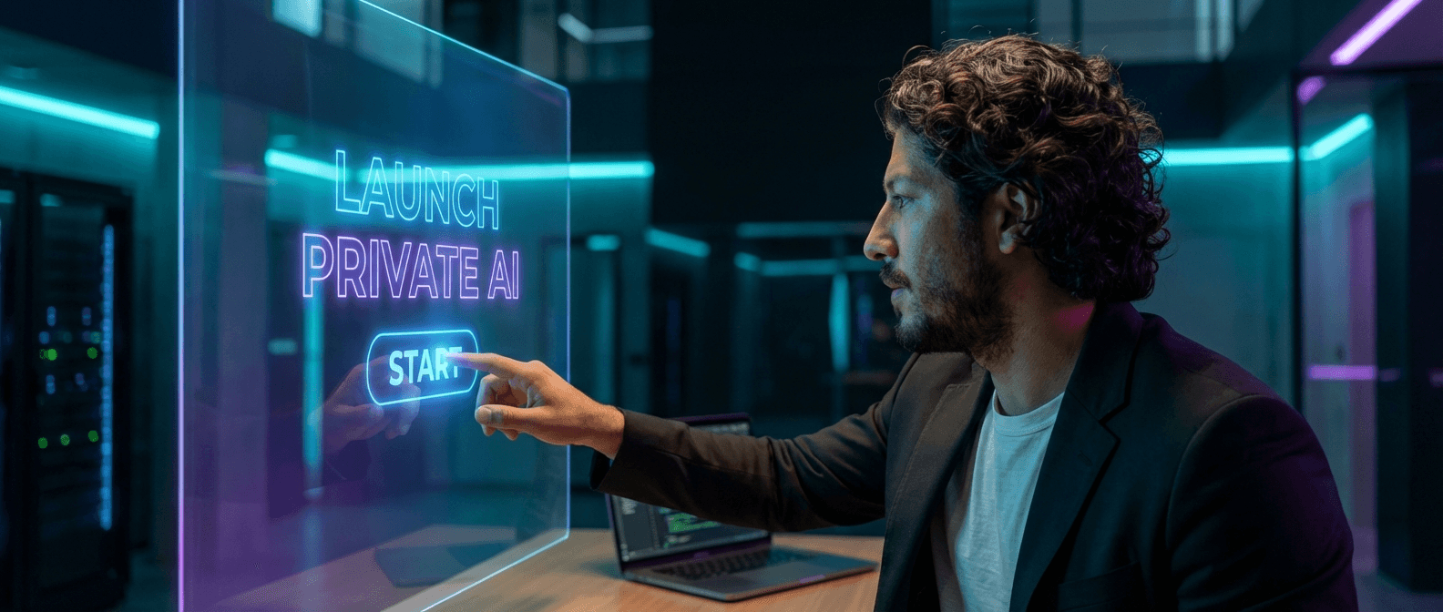Joe launching a private AI setup for a client