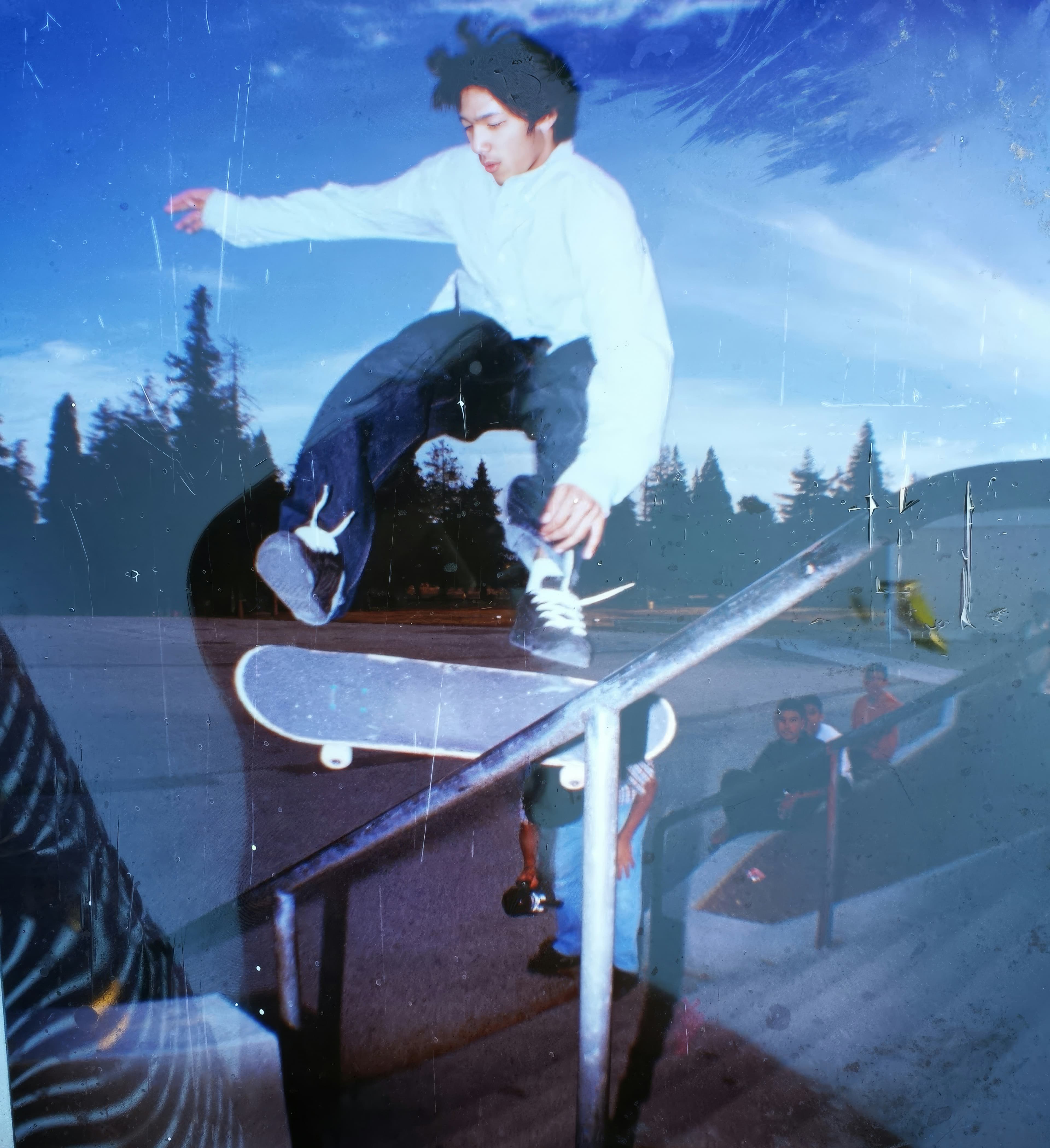 Skateboarding action